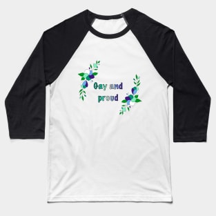 Gay male and proud floral design Baseball T-Shirt